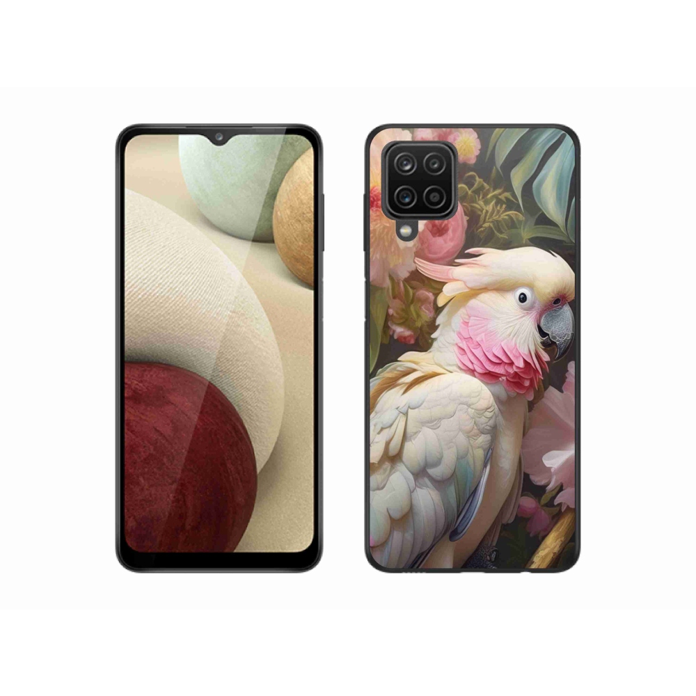 Zselés borítás mmCase Samsung Galaxy A12 készülékhez - papagáj kakadu rózsaszín 2