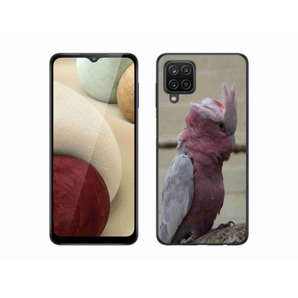 Zselés borítás mmCase Samsung Galaxy A12 készülékhez - papagáj kakadu rózsaszínű