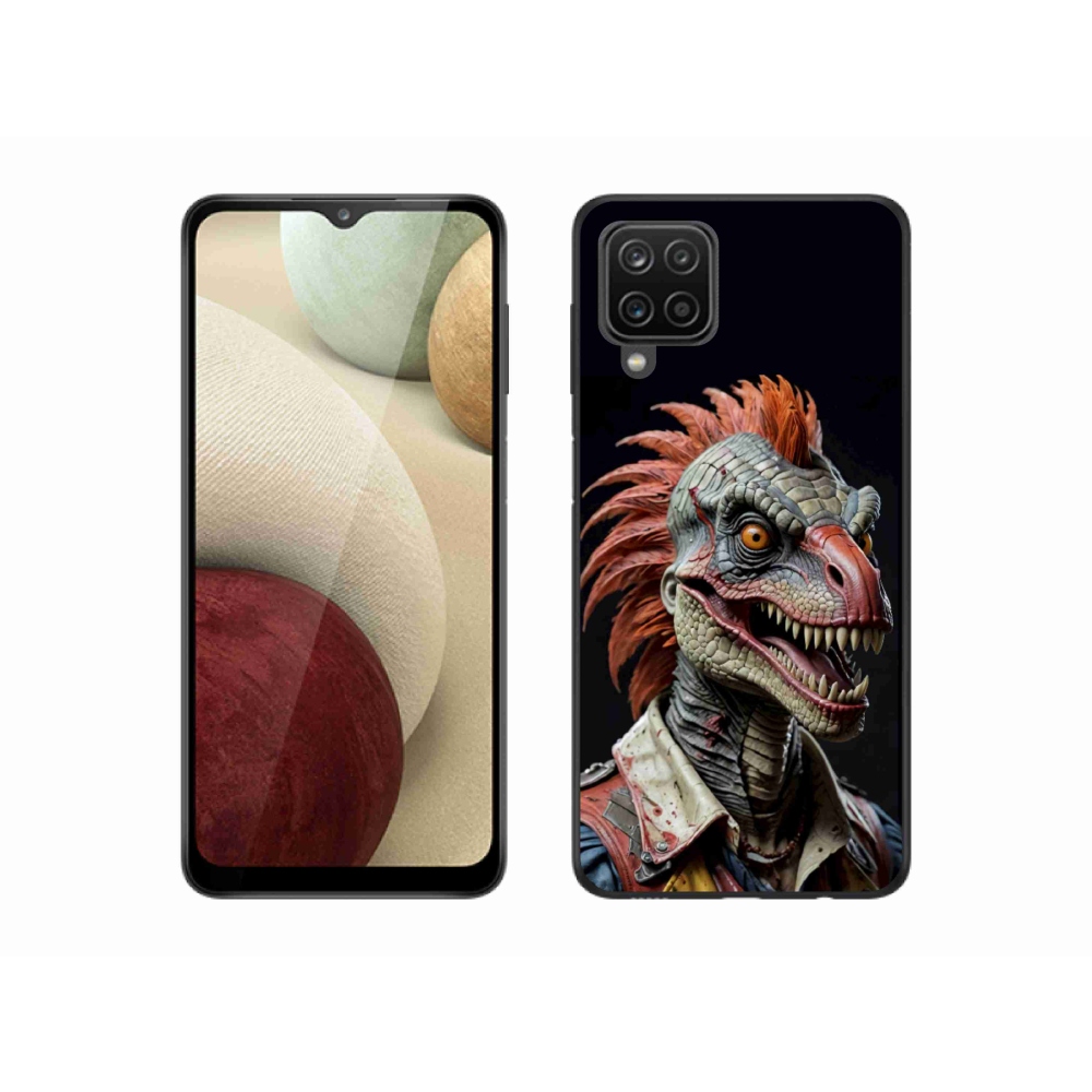 Zselés borítás mmCase Samsung Galaxy A12 készülékhez - punk dinoszaurusz