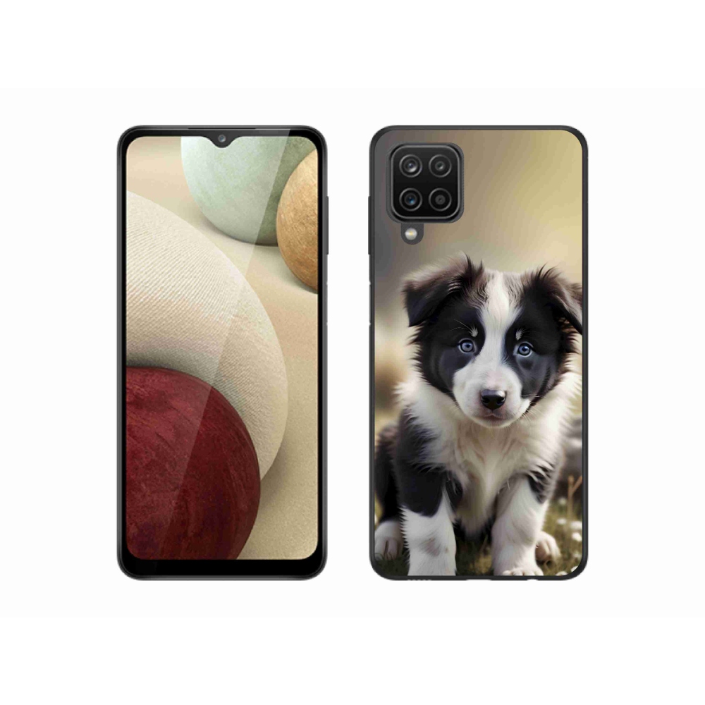 Gél borítás mmCase Samsung Galaxy A12 készülékhez - aranyos border collie
