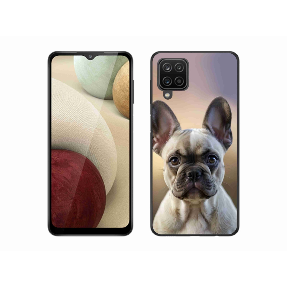 Gél borítás mmCase Samsung Galaxy A12 készülékhez - aranyos francia bulldog