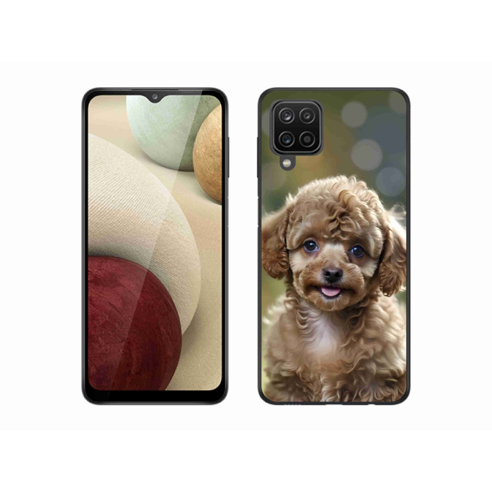 Gél borítás mmCase Samsung Galaxy A12 készülékhez - aranyos uszkár