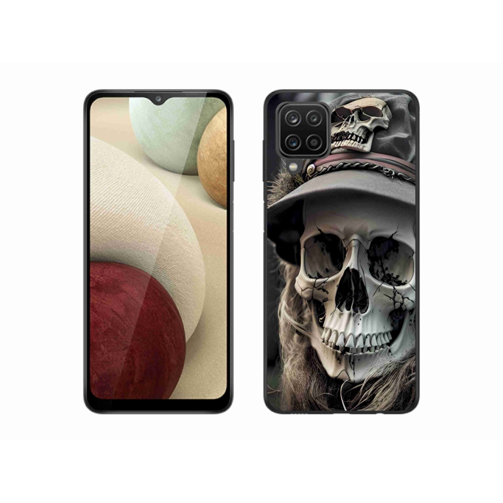 Zselés borítás mmCase Samsung Galaxy A12 készülékhez - sötét koponya