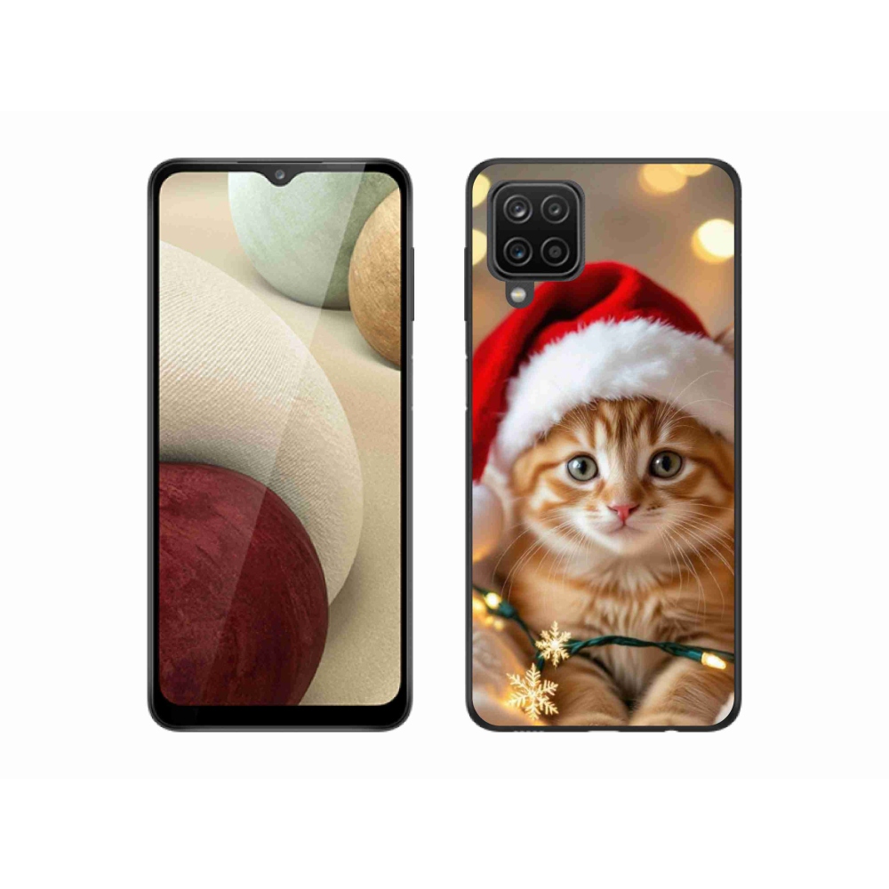Gél borítás mmCase Samsung Galaxy A12 készülékhez - Karácsonyi cica