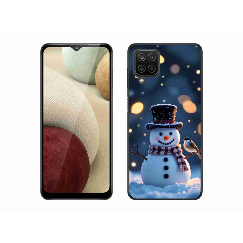 Gél borítás mmCase Samsung Galaxy A12 készülékhez - Karácsonyi hóember