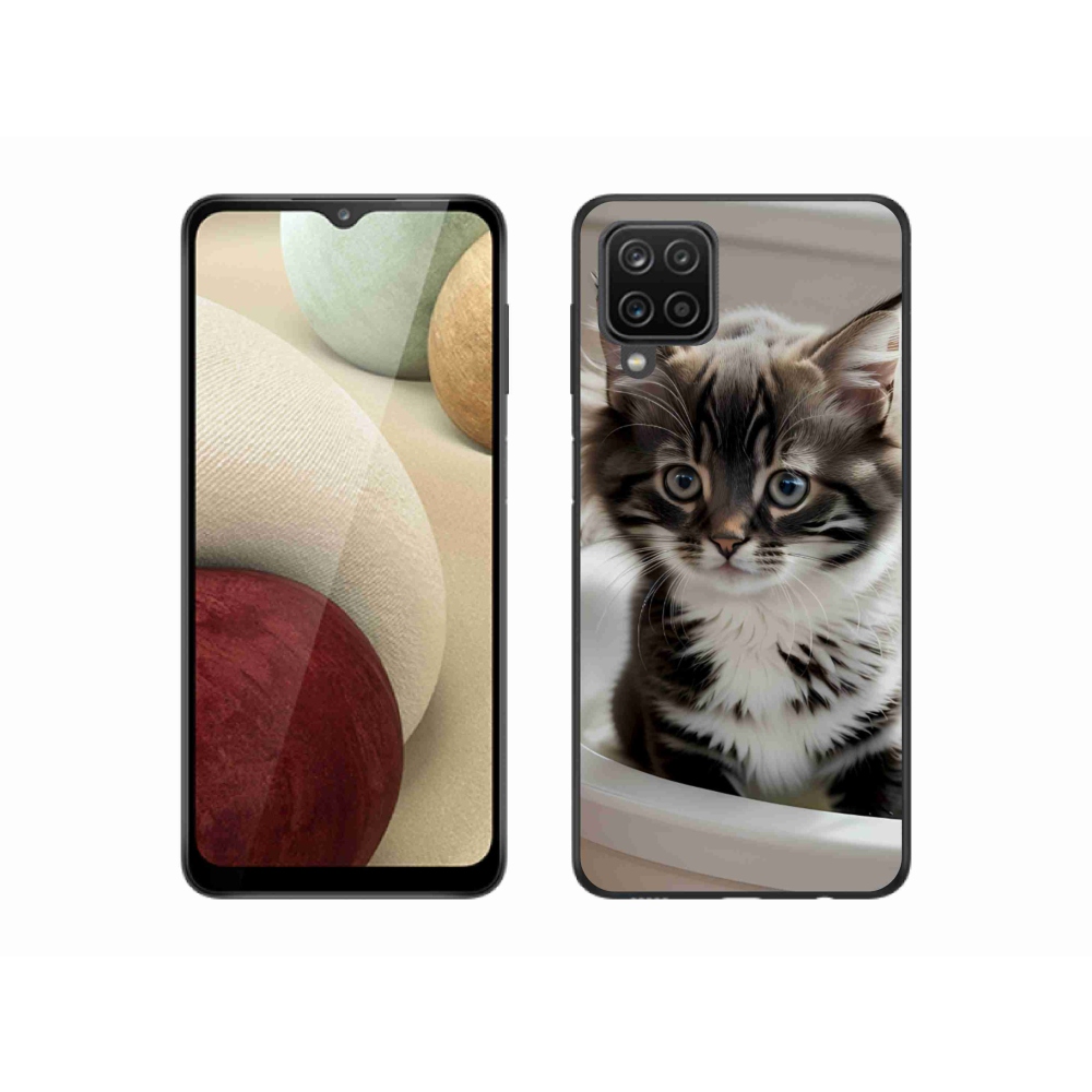 Gél borítás mmCase Samsung Galaxy A12 készülékhez - kíváncsi cica