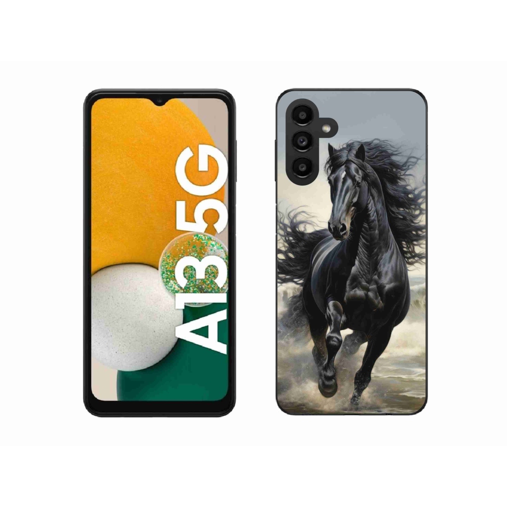 Gél borítás mmCase Samsung Galaxy A13 5G - fekete futó ló