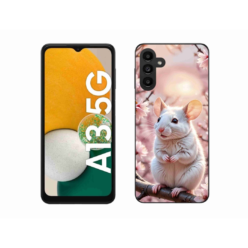 Zselés borítás mmCase Samsung Galaxy A13 5G - fehér egér az ágon