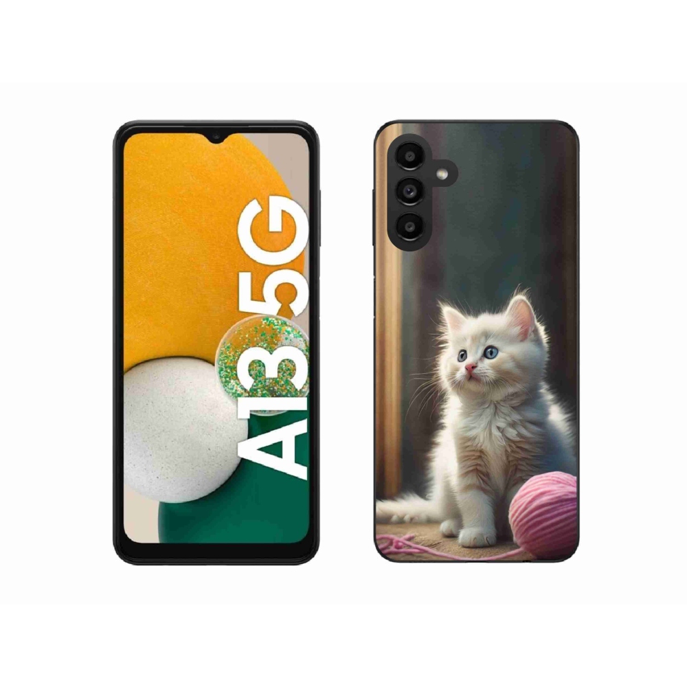 Gél védőhuzat mmCase Samsung Galaxy A13 5G - fehér cica 2