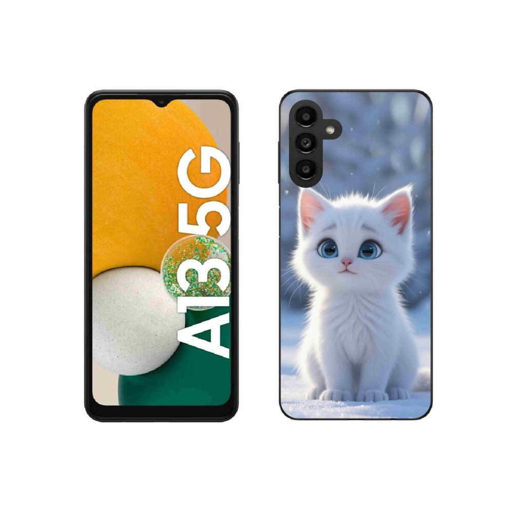 Gél védőhuzat mmCase Samsung Galaxy A13 5G - fehér cica 3