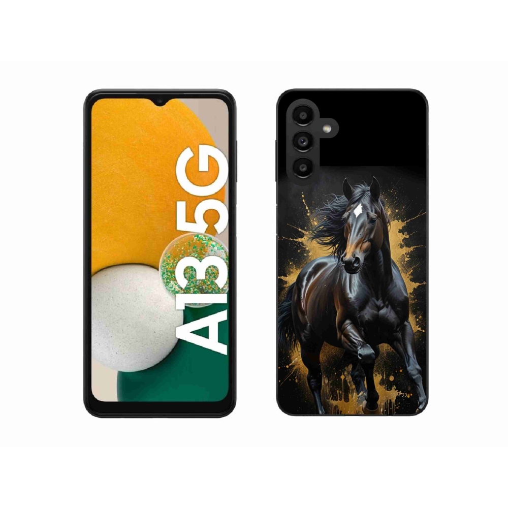Zselés borítás mmCase Samsung Galaxy A13 5G - elegáns fekete ménes