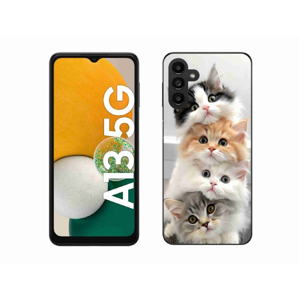 Zselés borítás mmCase Samsung Galaxy A13 5G - macska csokorhoz