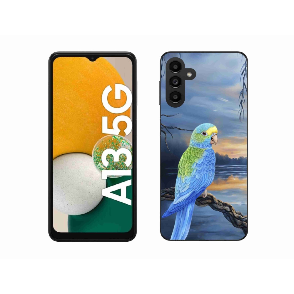 Zselés borítás mmCase Samsung Galaxy A13 5G - kék papagájhoz