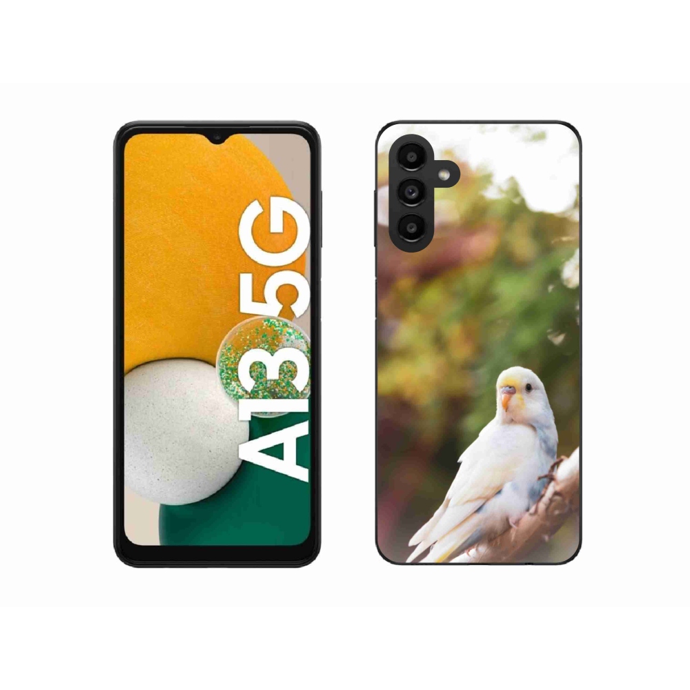Zselés borítás mmCase Samsung Galaxy A13 5G - papagáj andulka fehér