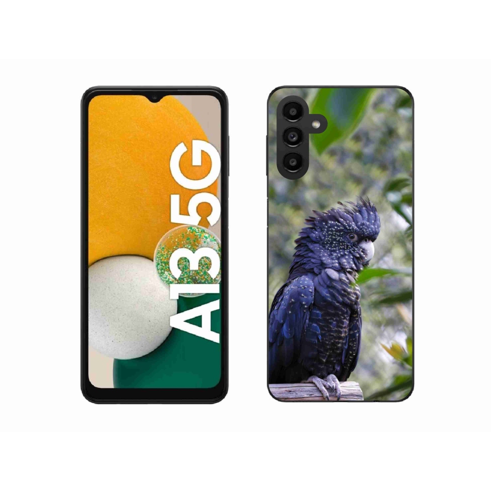 Zselés borítás mmCase Samsung Galaxy A13 5G - papagáj kakadu fekete
