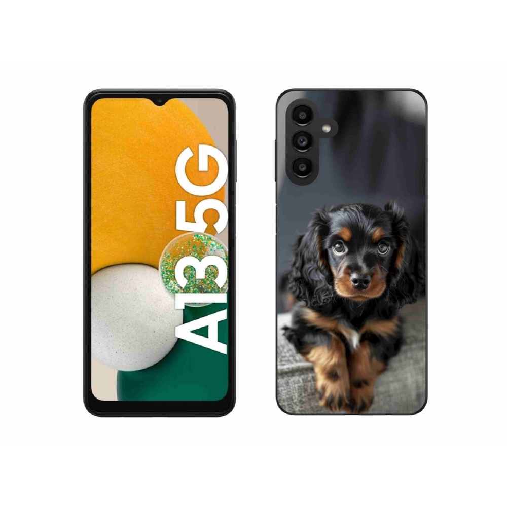 Gél borítás mmCase Samsung Galaxy A13 5G - aranyos hosszú szőrű tacskóhoz