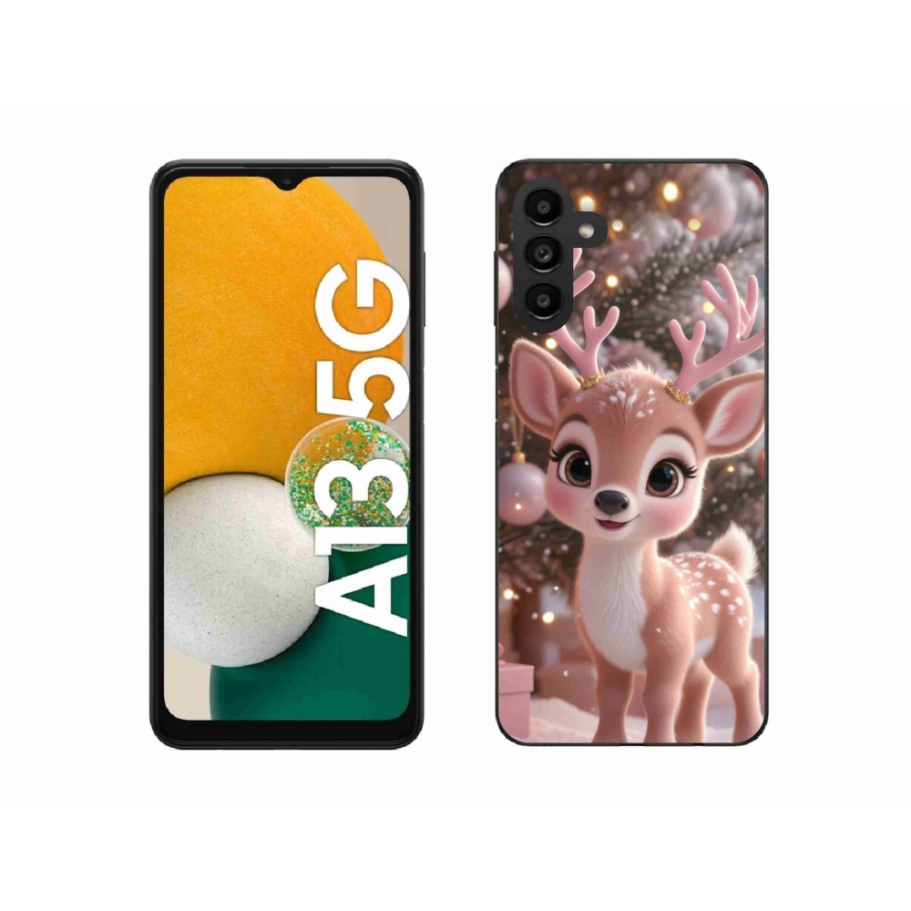 Zselés borítás mmCase Samsung Galaxy A13 5G - aranyos rénszarvashoz