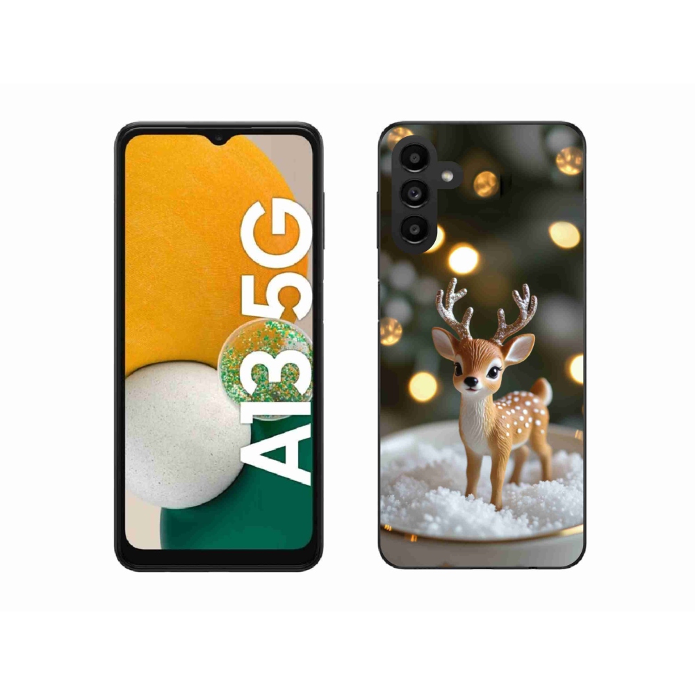 Gél borítás mmCase Samsung Galaxy A13 5G - aranyos karácsonyi szarvasok