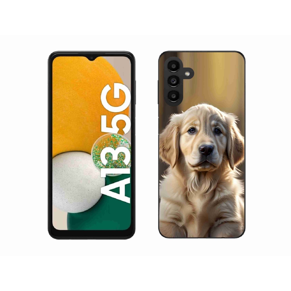 Gél borítás mmCase Samsung Galaxy A13 5G - aranyos arany retrieverhez