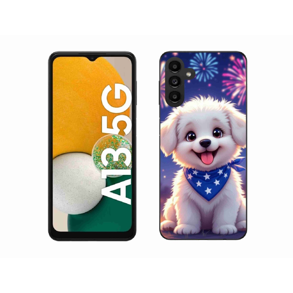 Gél borítás mmCase Samsung Galaxy A13 5G - ünnepi kölyökkutya