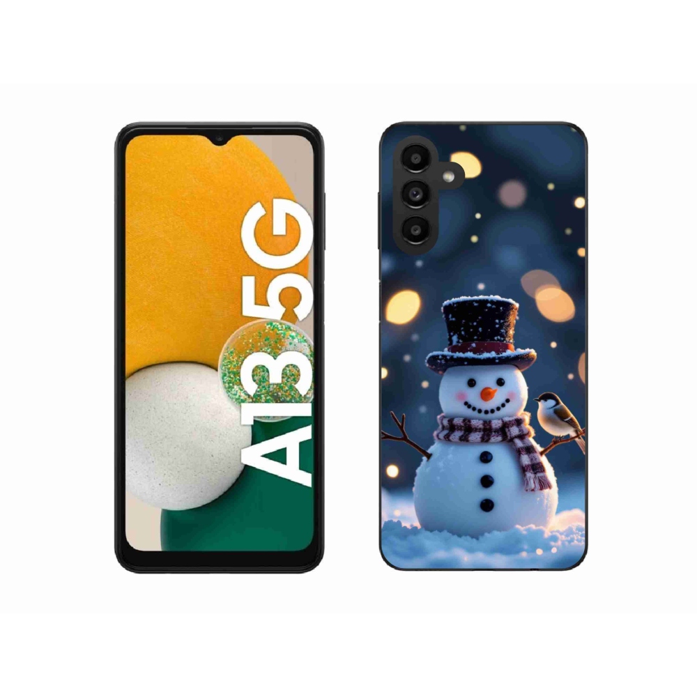 Gél borítás mmCase Samsung Galaxy A13 5G - karácsonyi hóemberhez