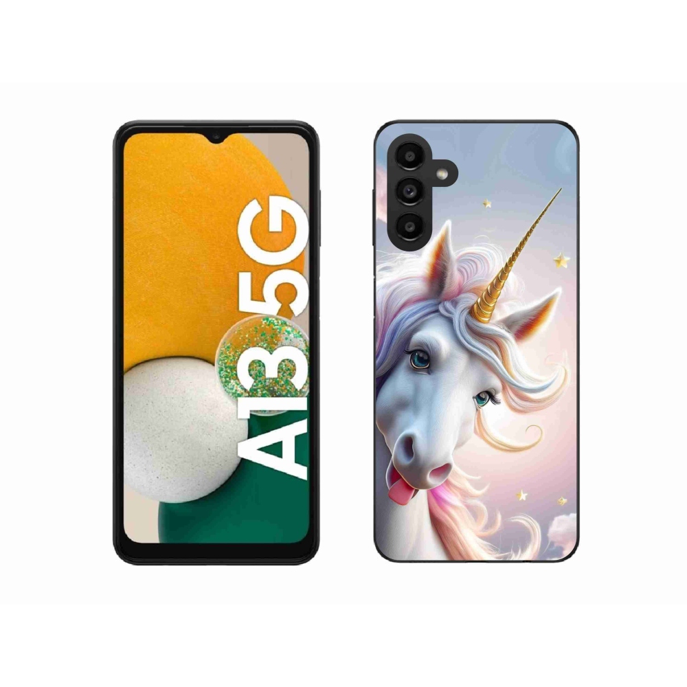 Zselés borítás mmCase Samsung Galaxy A13 5G - vidám egyszarvúhoz