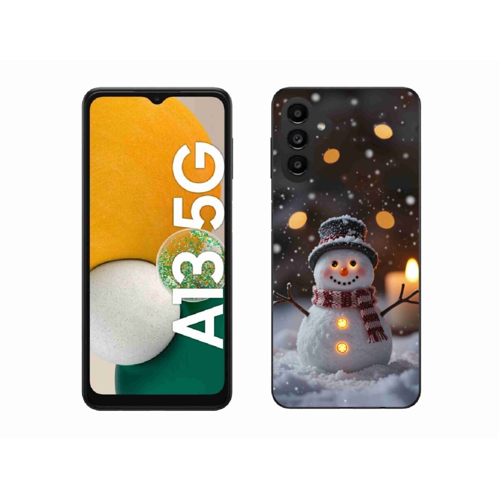 Gél borítás mmCase Samsung Galaxy A13 5G - vidám hóemberhez