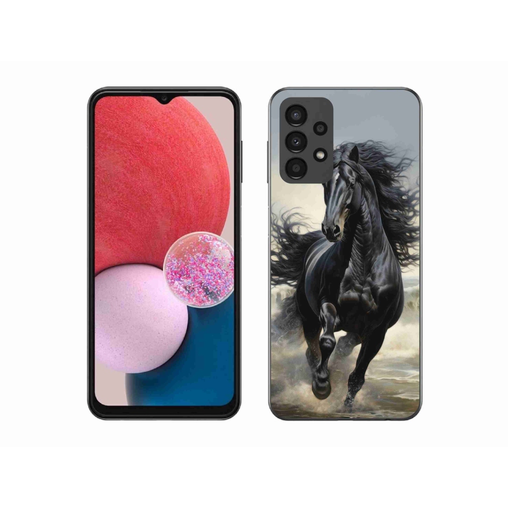 Gél borítás mmCase Samsung Galaxy A13 - futó fekete ló