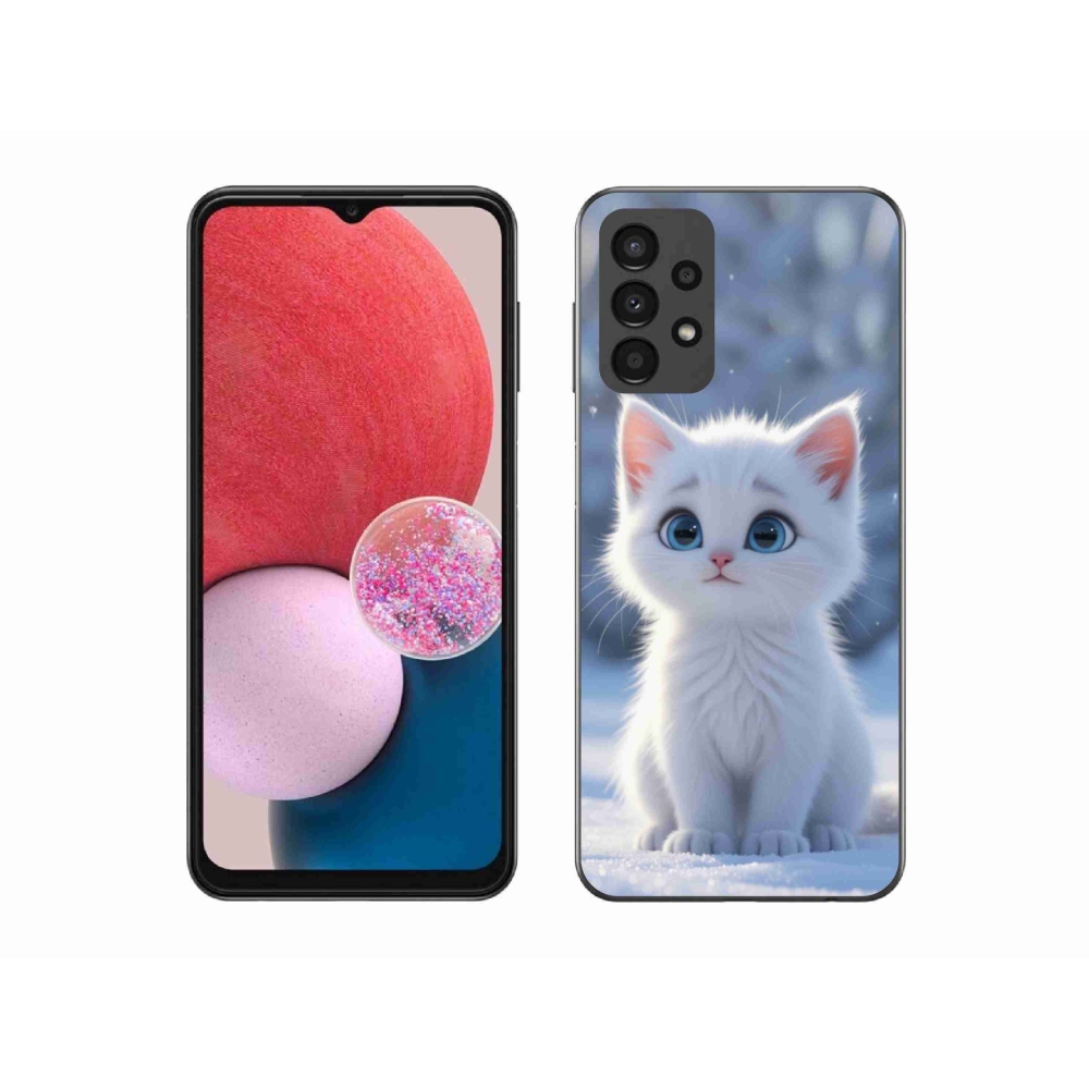 Gél védőhuzat mmCase Samsung Galaxy A13 - fehér cica 3