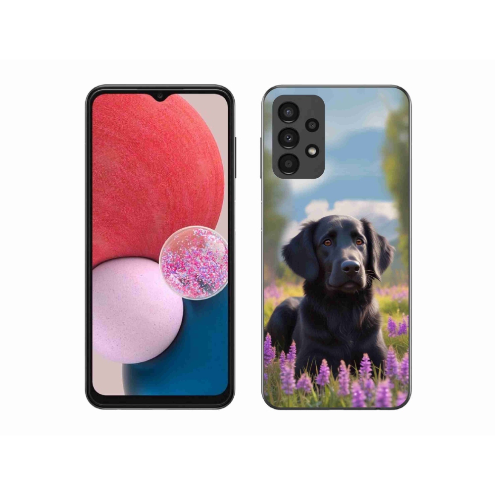 Zselés borítás mmCase Samsung Galaxy A13 készülékhez - elegáns fekete retriever