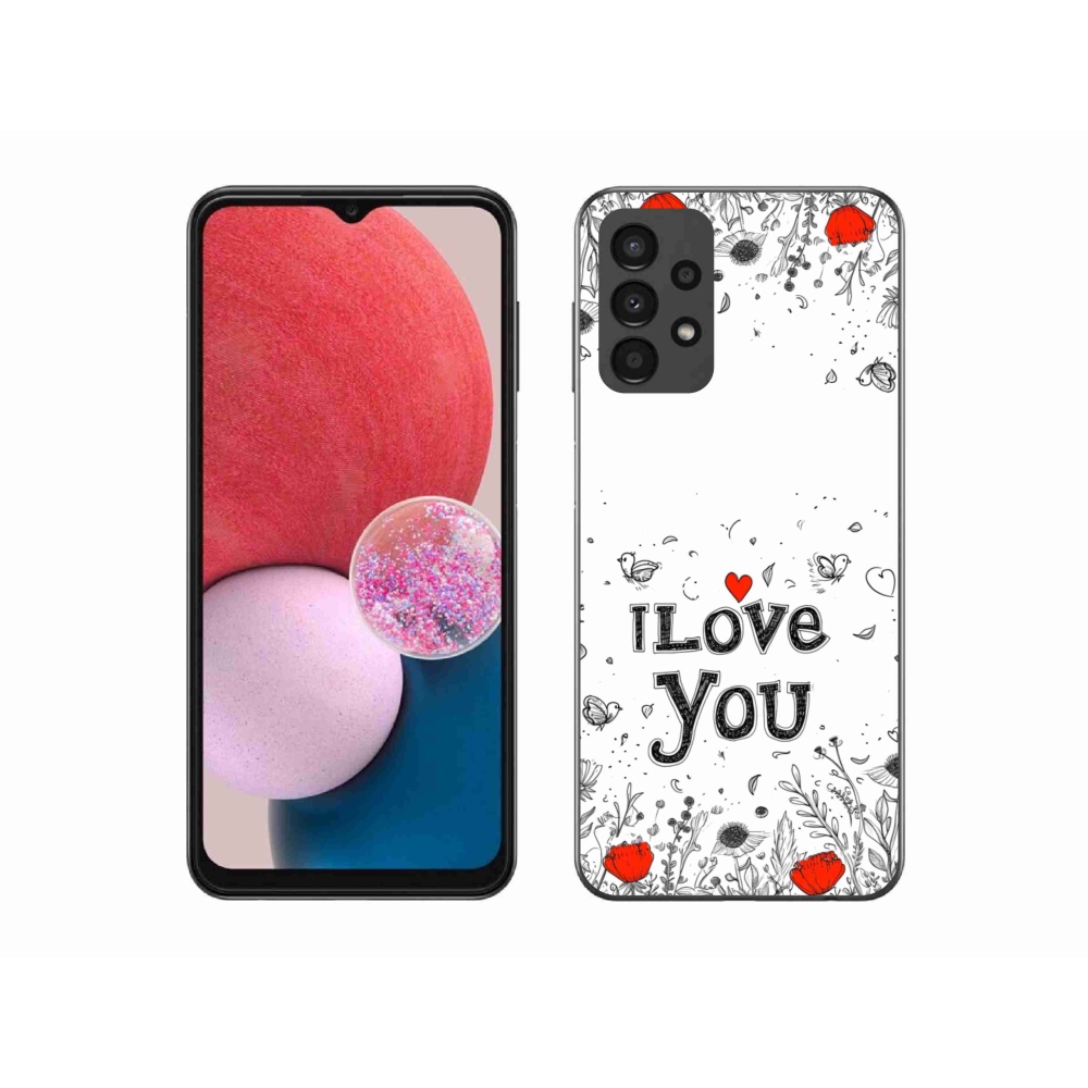 Gél borítás mmCase Samsung Galaxy A13 - I love you fehér háttérrel