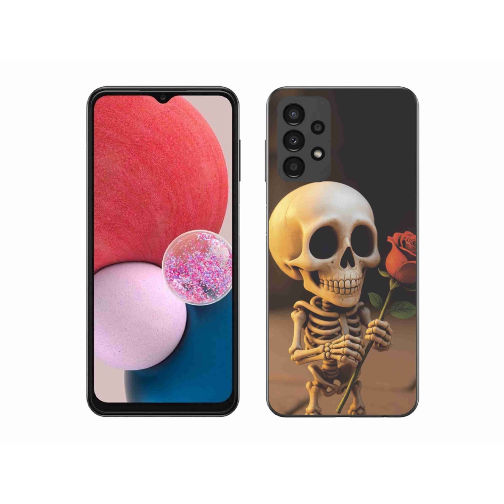 Gél borítás mmCase Samsung Galaxy A13 készülékhez - csontváz rózsával