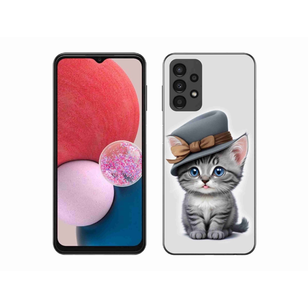 Gél borítás mmCase Samsung Galaxy A13 készülékhez - cica sapkával