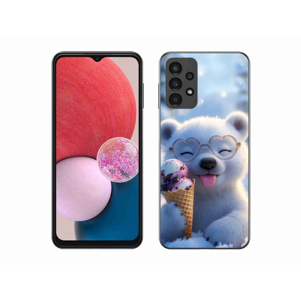 Gél borítás mmCase Samsung Galaxy A13 készülékhez - mackó fagylalttal