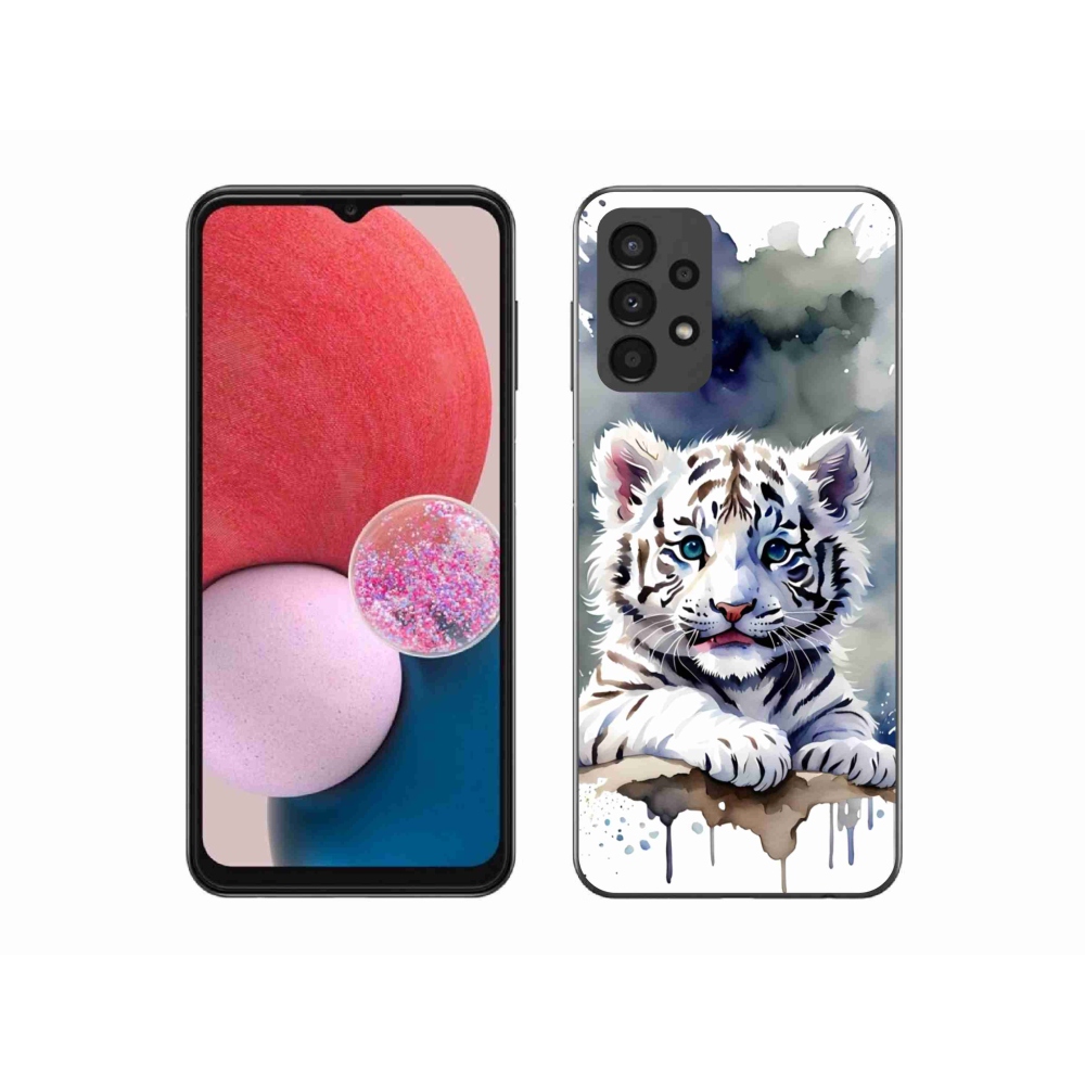 Gél borítás mmCase Samsung Galaxy A13 készülékhez - fehér tigriskölyök