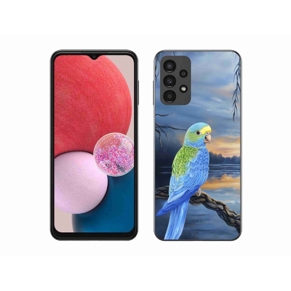 Zselés borítás mmCase Samsung Galaxy A13 készülékhez - kék papagáj