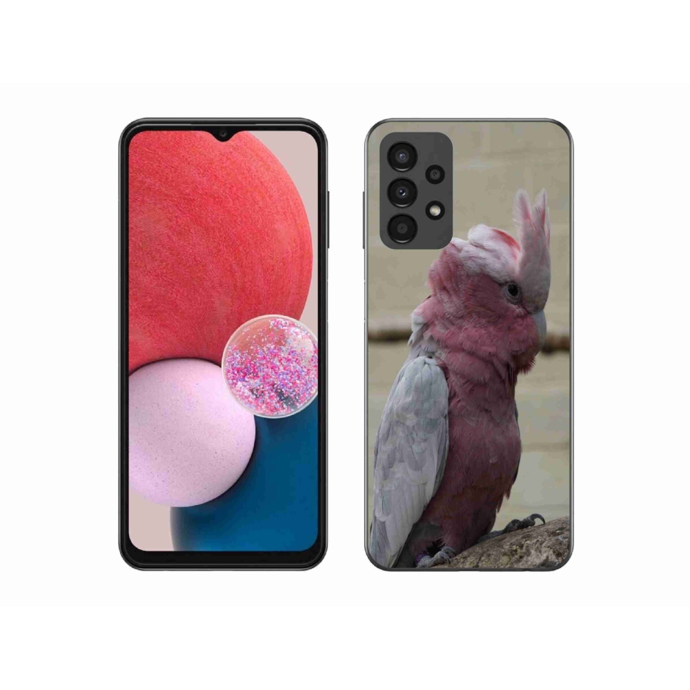 Zselés borítás mmCase Samsung Galaxy A13 készülékhez - papagáj kakadu rózsaszínű