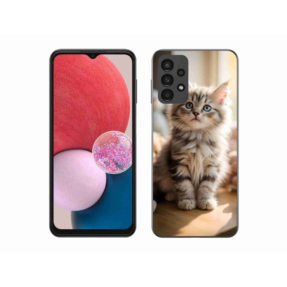 Gél borítás mmCase Samsung Galaxy A13 készülékhez - aranyos cica 10