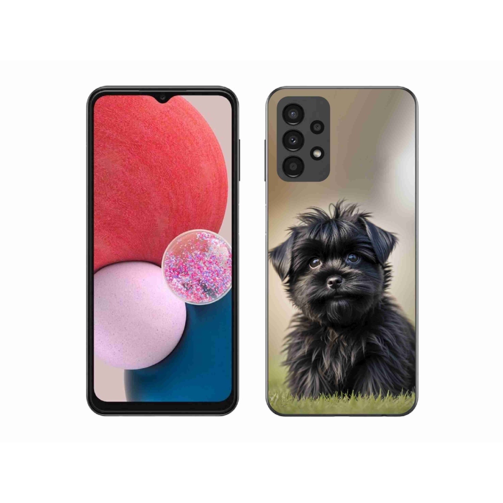 Gél borítás mmCase Samsung Galaxy A13 készülékhez - aranyos fekete kutya