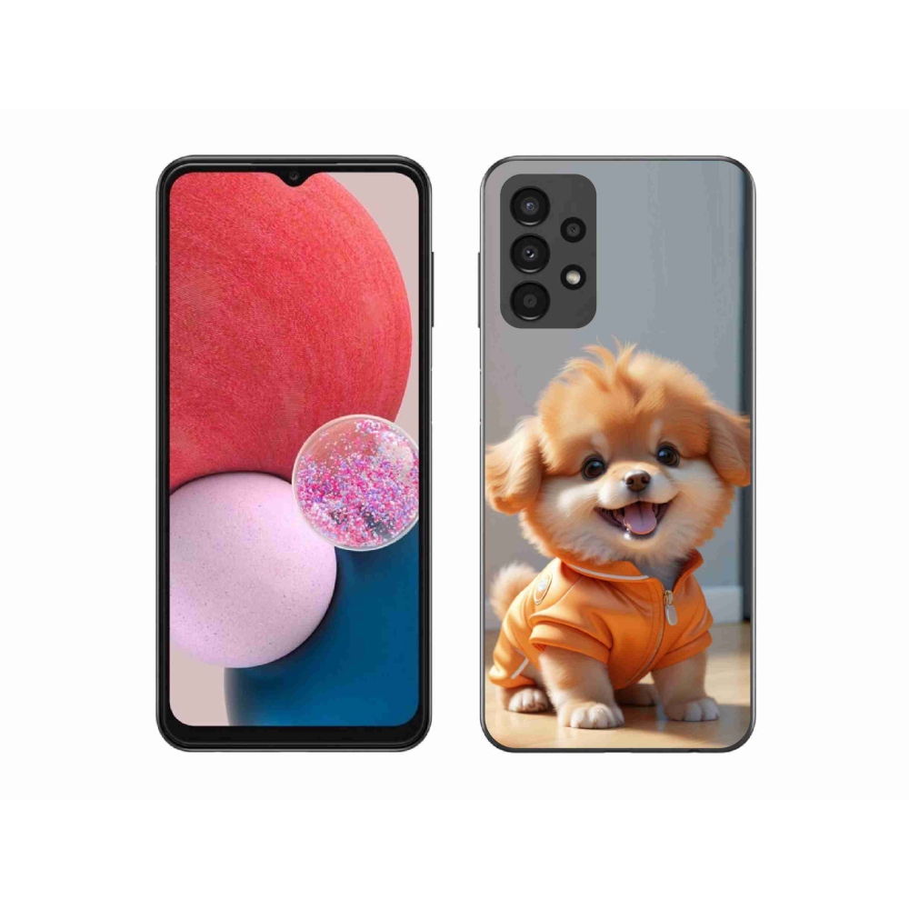 Zselés borítás mmCase Samsung Galaxy A13 készülékhez - aranyos pomerániai pulóverben