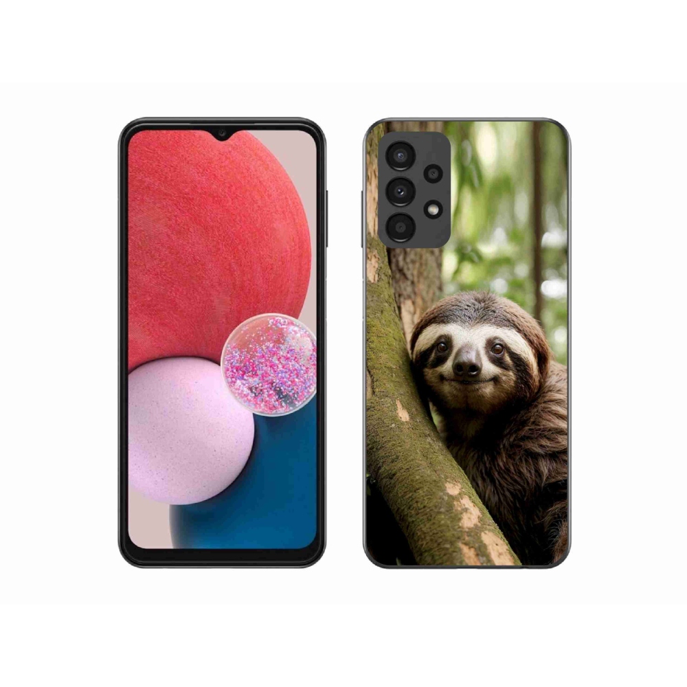 Gél borítás mmCase Samsung Galaxy A13 készülékhez - mosolygó lajhár
