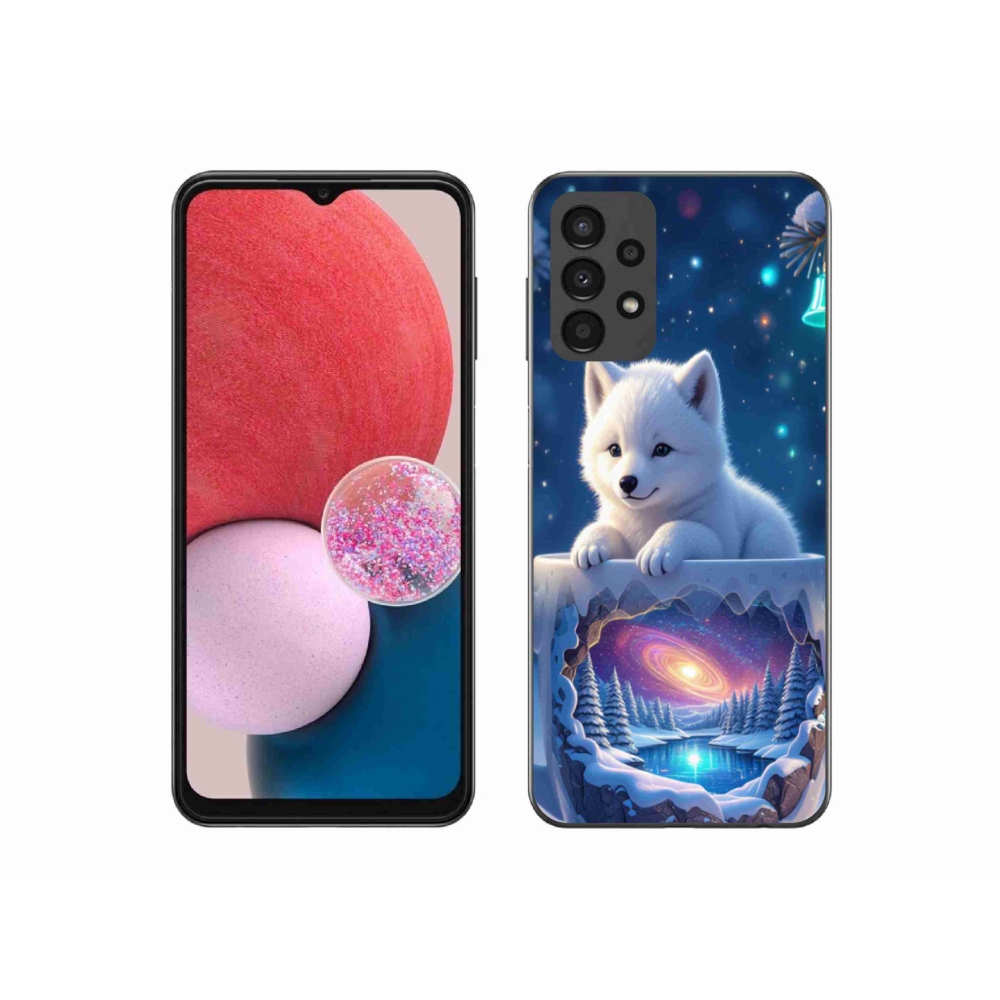 Gél borítás mmCase Samsung Galaxy A13 készülékhez - Karácsonyi kölyökkutya