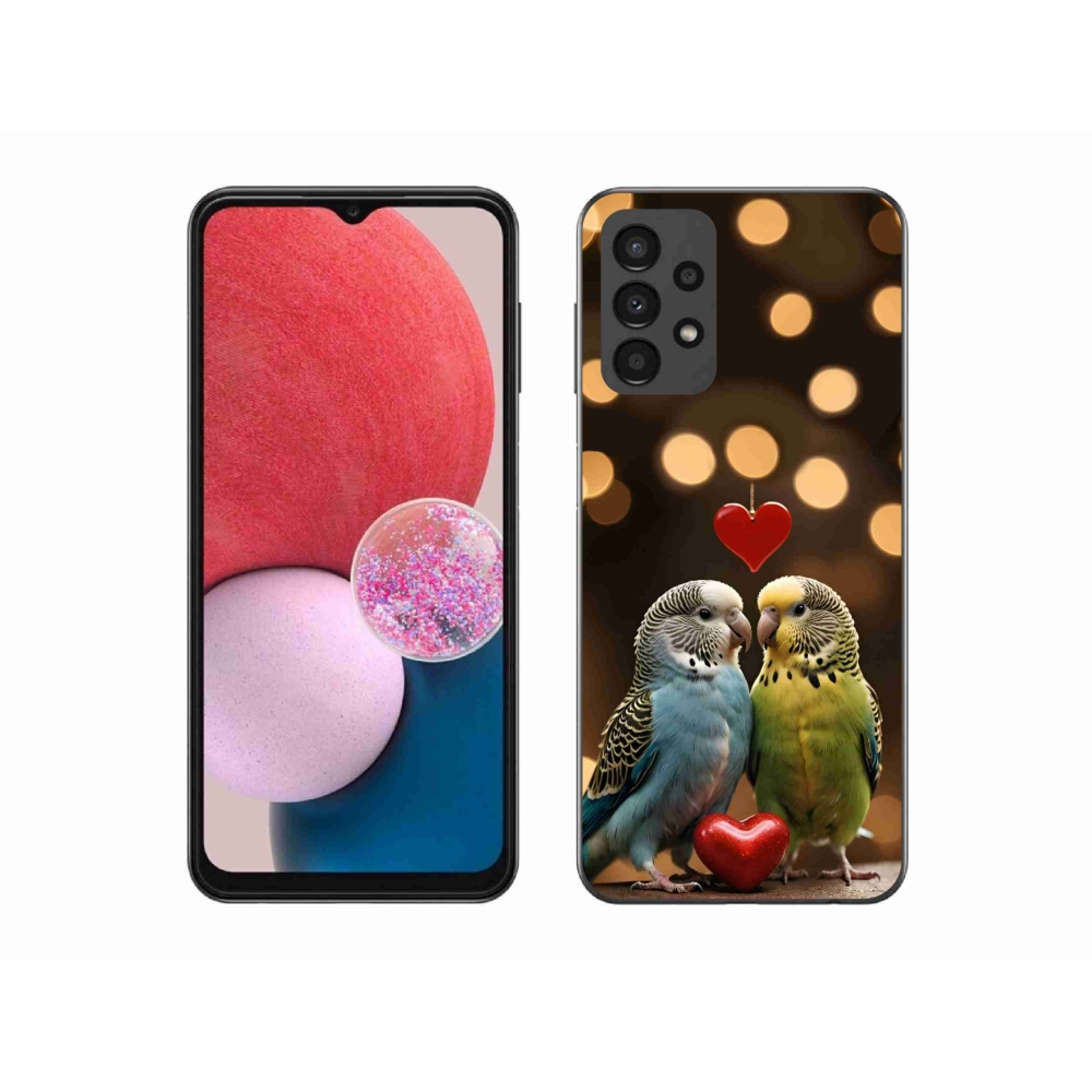 Gél borítás mmCase Samsung Galaxy A13 készülékhez - szerelmes papagájok
