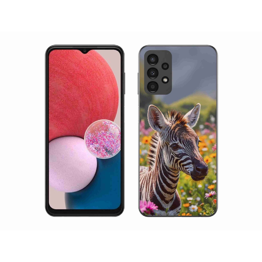 Zselés borítás mmCase Samsung Galaxy A13 készülékhez - zebra a réten