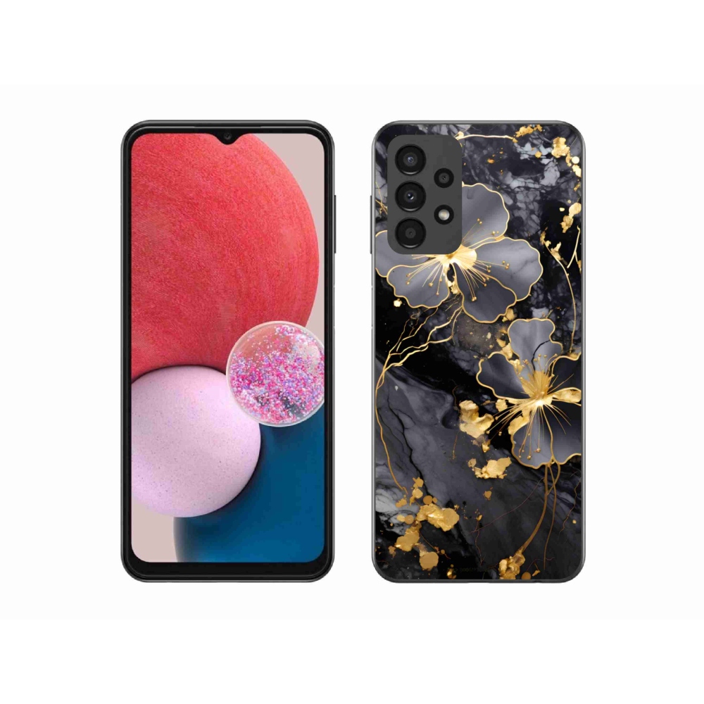 Gél védőhuzat mmCase Samsung Galaxy A13 - arany virágok