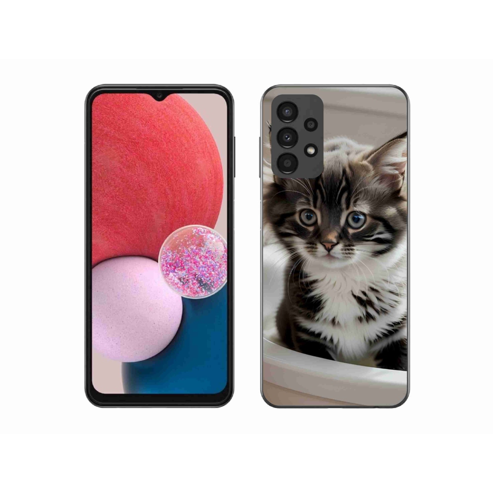 Gél borítás mmCase Samsung Galaxy A13 készülékhez - kíváncsi cica