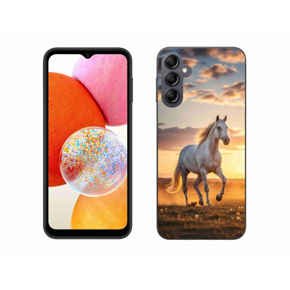 Gél borítás mmCase Samsung Galaxy A14 4G/5G - futó fehér ló 2