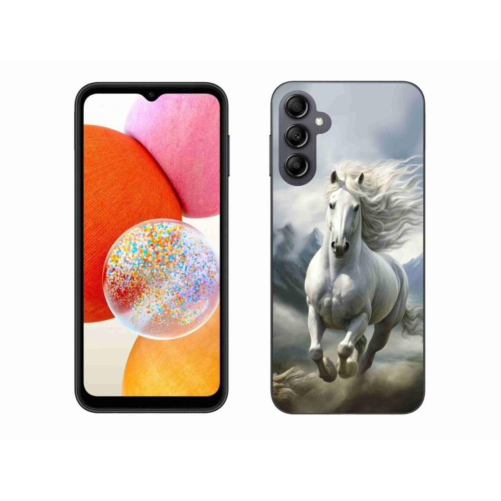 Gél borítás mmCase Samsung Galaxy A14 4G/5G - futó fehér ló 3