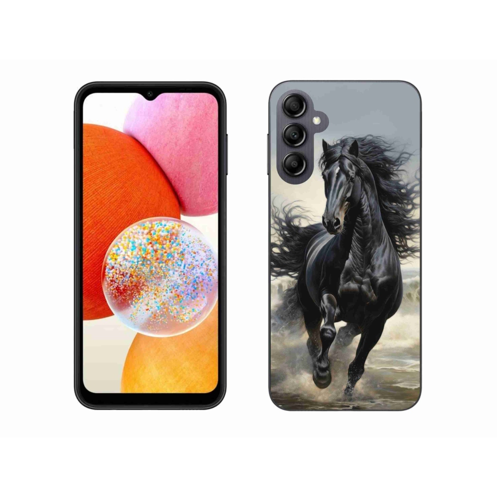 Gél borítás mmCase Samsung Galaxy A14 4G/5G - fekete ló futó