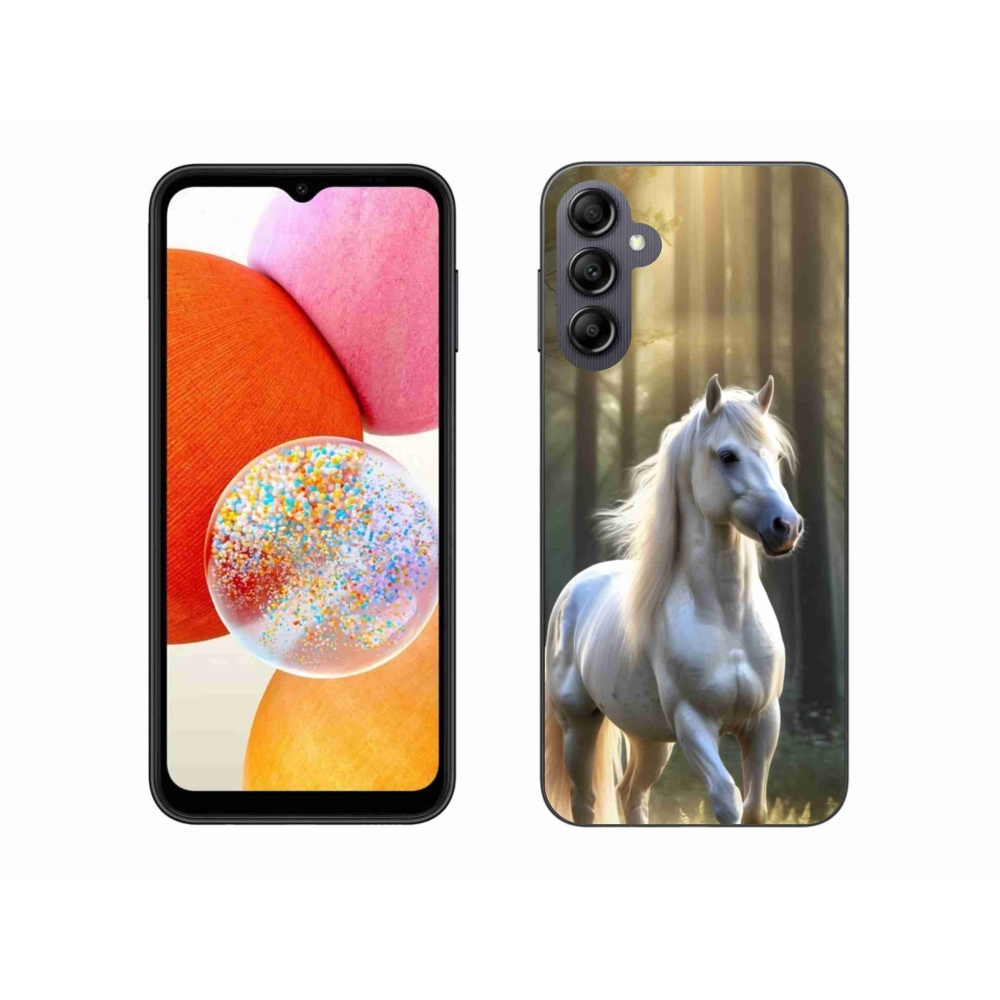 Zselés borítás mmCase Samsung Galaxy A14 4G/5G - fehér ló 3